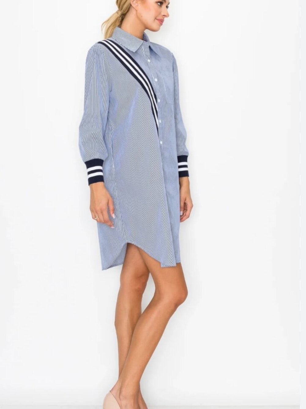Joh Wenna Pinstripe Shirt Dress